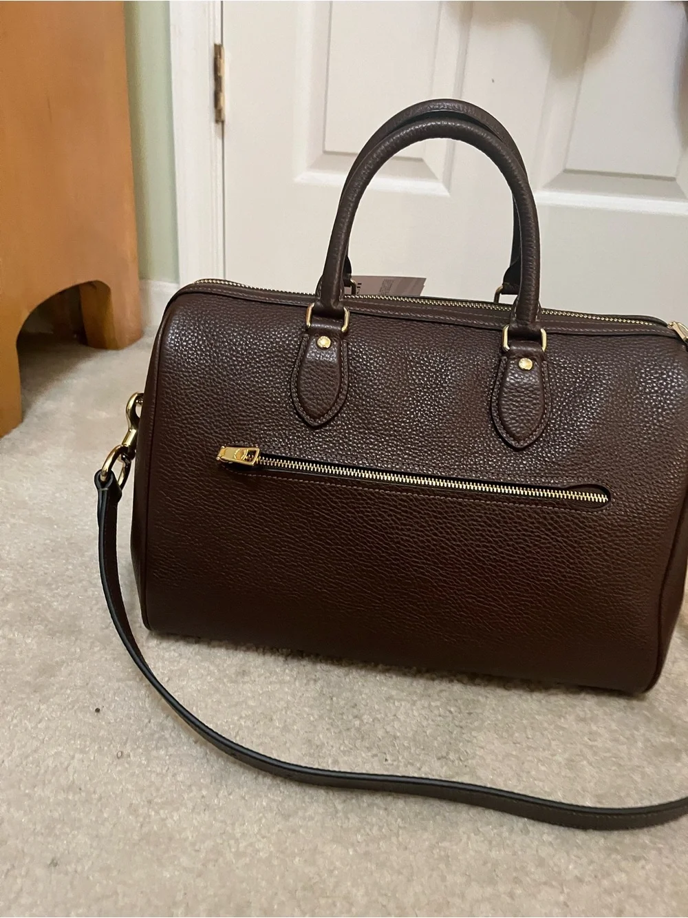 COACH Maple Rowan Pebbled Leather with Gold Hardware